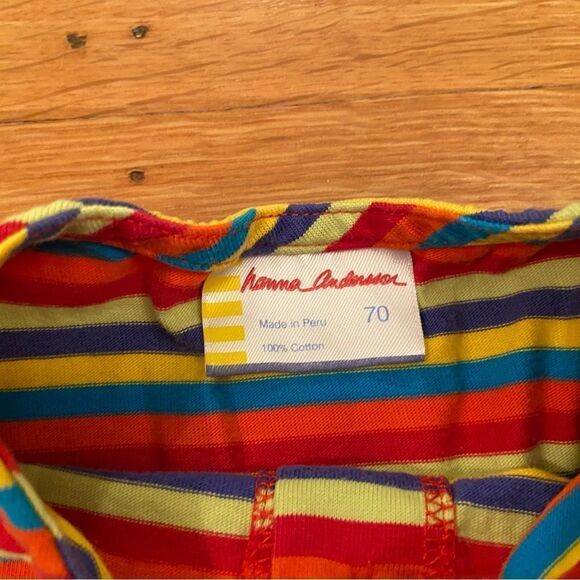 Hanna Andersson rainbow stripe long sleeve dress - Picture 3 of 4